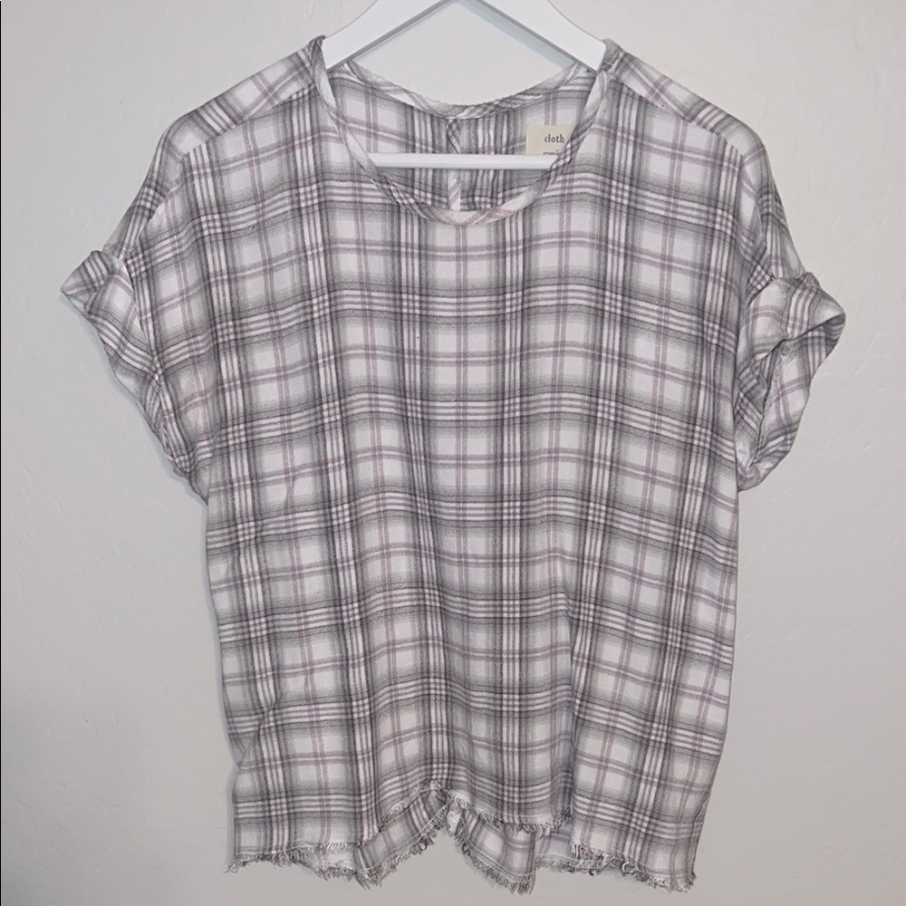 Anthropologie Cloth & Stone Mallory Top S Tee Buttoned Back